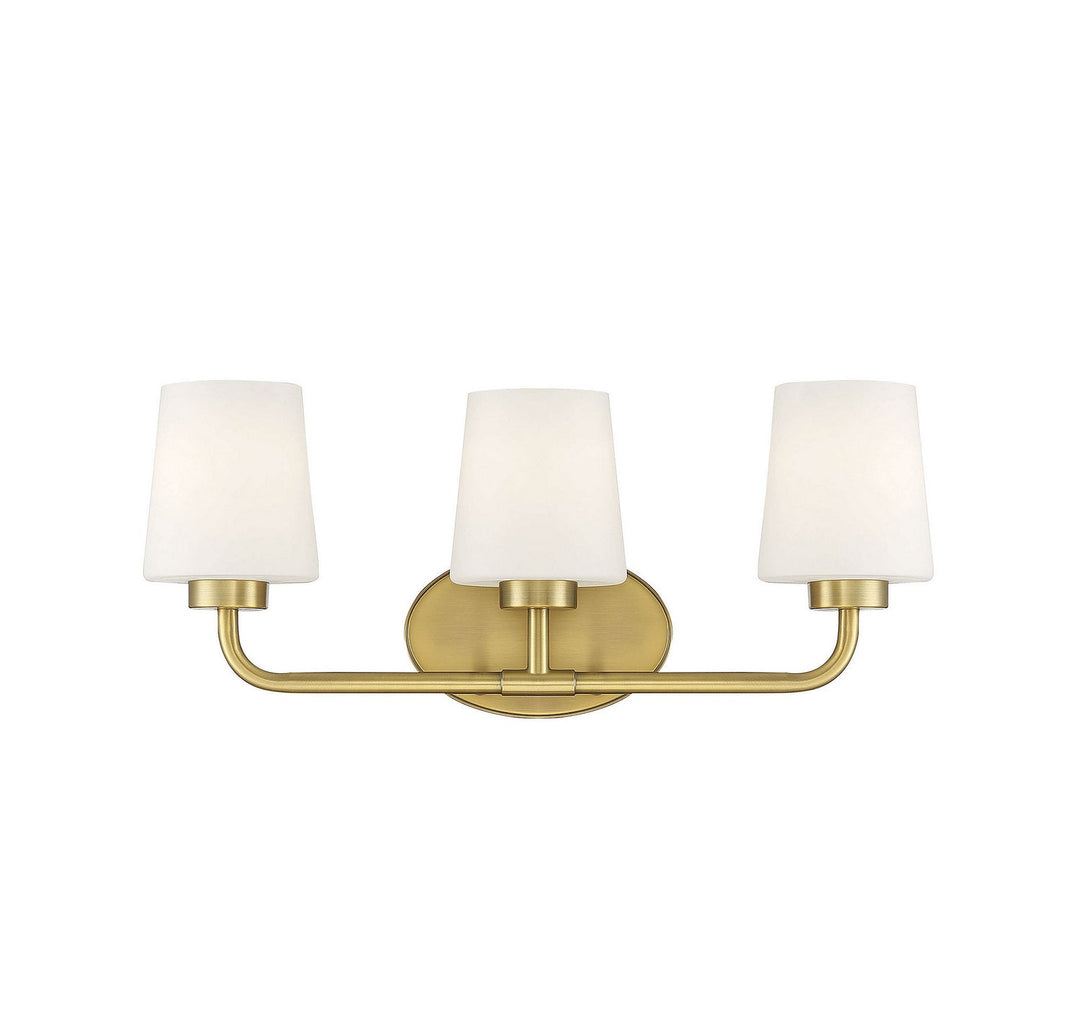 Capra Three Light Bath Bar in Warm Brass Savoy House