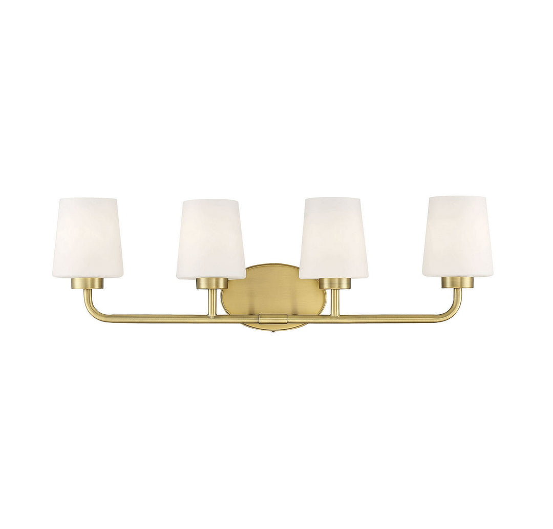 Capra Four Light Bath Bar in Warm Brass Savoy House