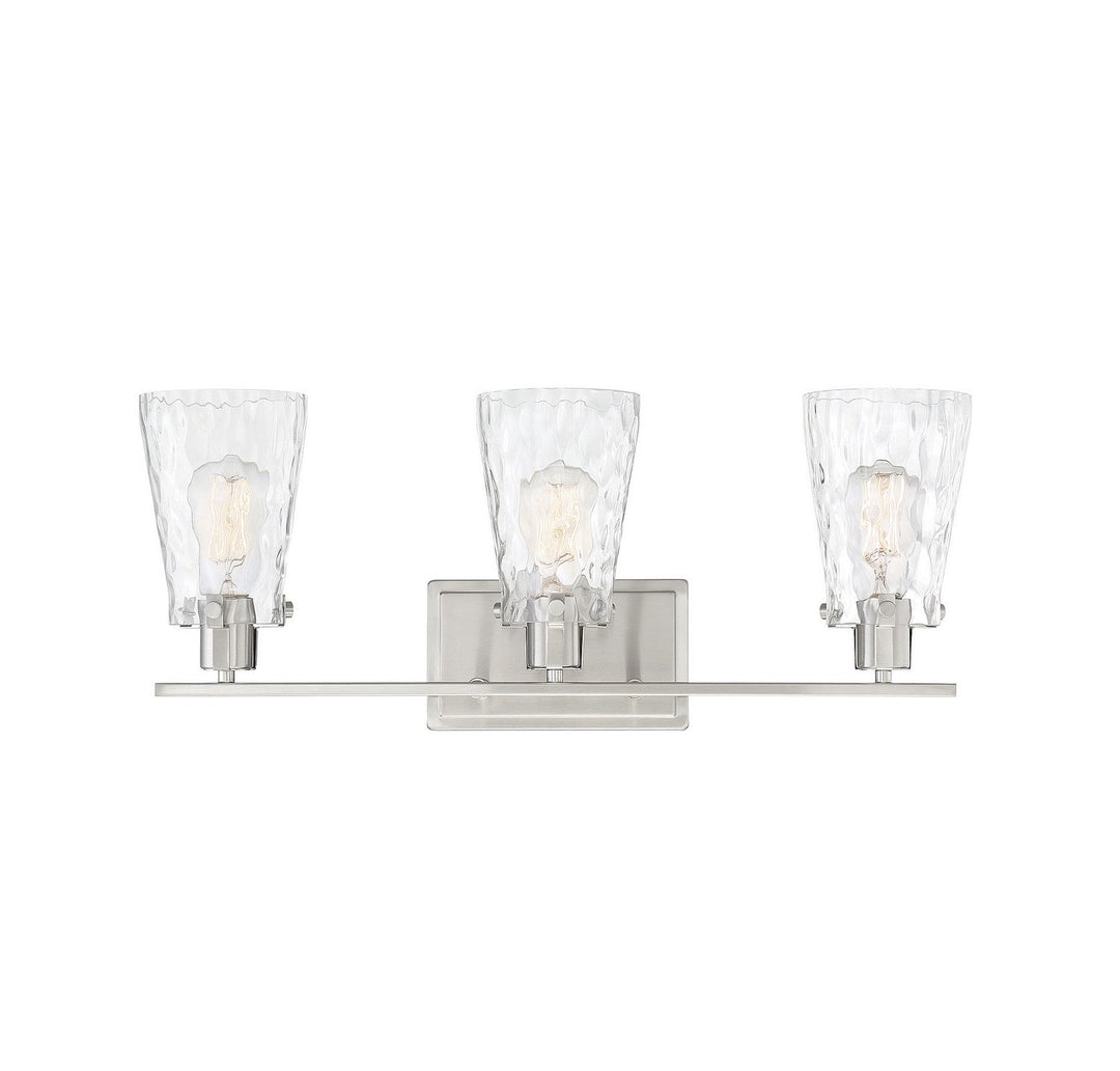 Vaughan Three Light Bath Bar in Satin Nickel Savoy House