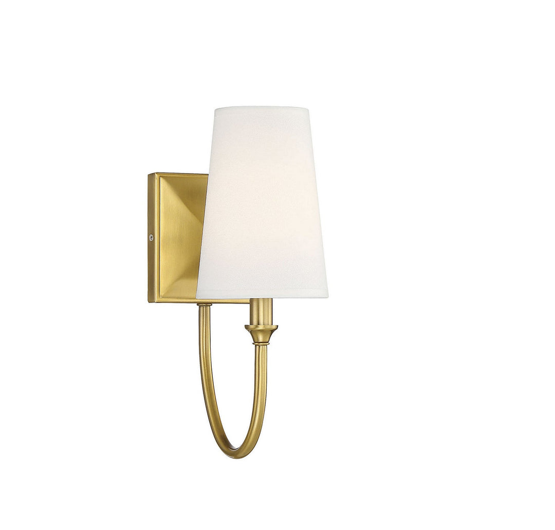 Cameron One Light Wall Sconce in Warm Brass Savoy House