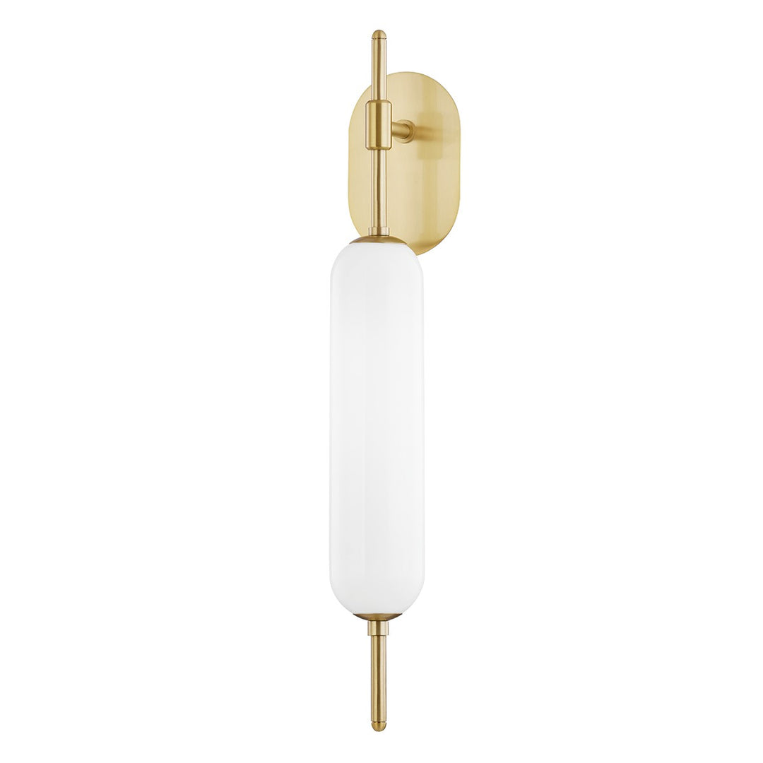 Miley One Light Wall Sconce in Aged Brass - available from The Lighting Shoppe, trusted by Canadian homeowners