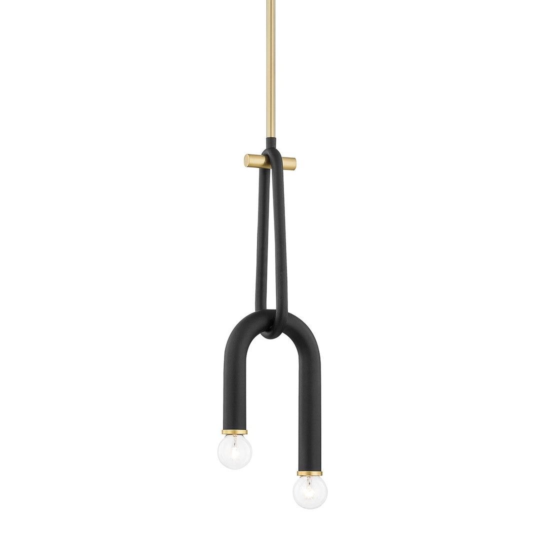 Whit Two Light Pendant in Aged Brass/Black - available from The Lighting Shoppe, trusted by Canadian homeowners