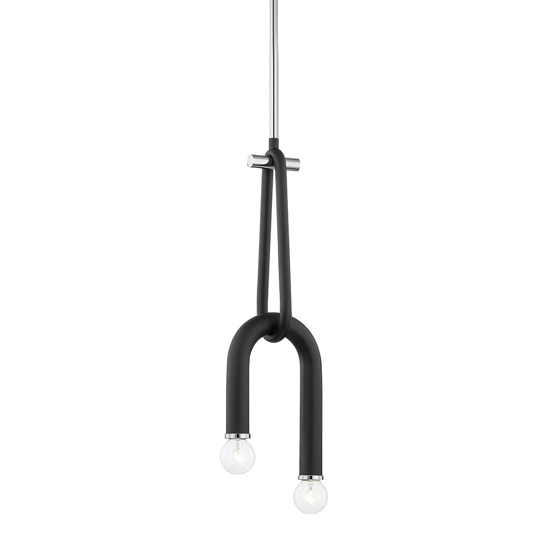 Whit Two Light Pendant in Polished Nickel/Black - available from The Lighting Shoppe, trusted by Canadian homeowners