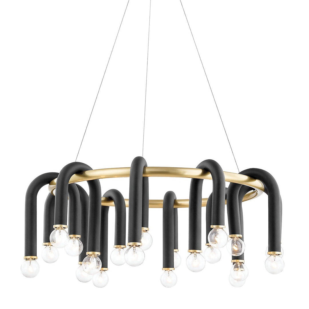 Whit 20 Light Chandelier in Aged Brass/Black - available from The Lighting Shoppe, trusted by Canadian homeowners