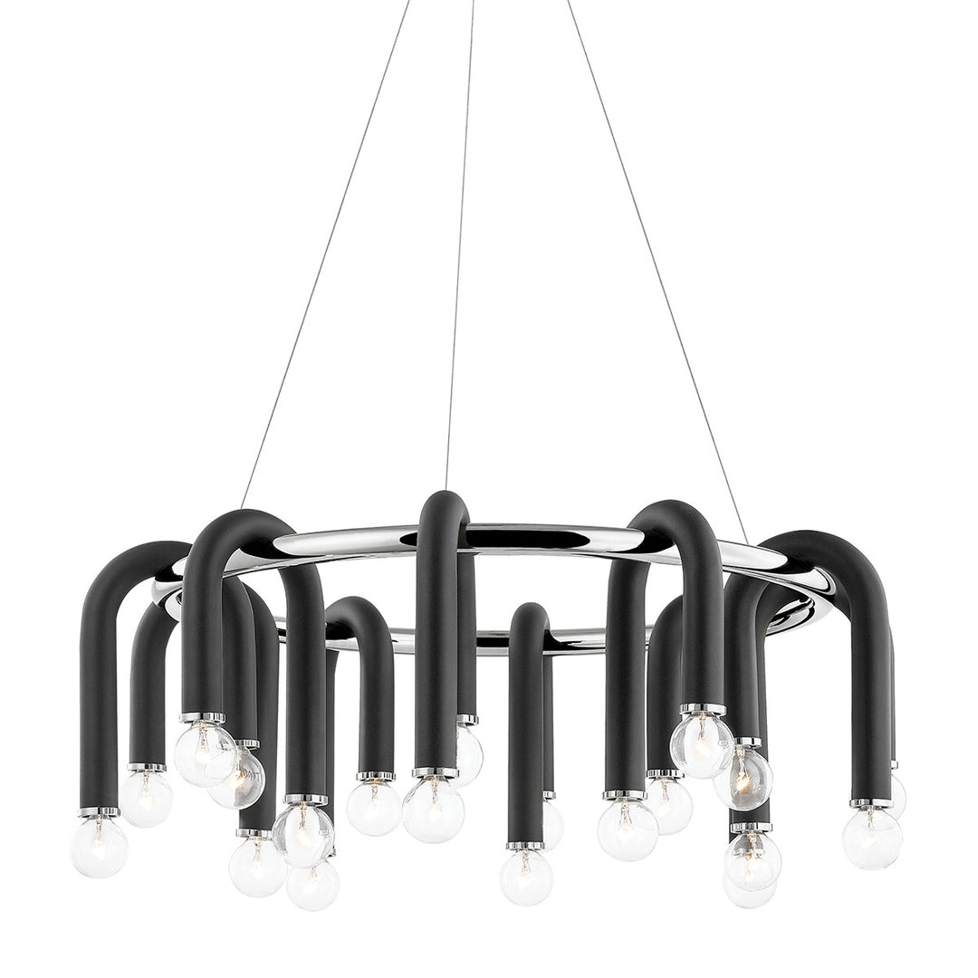 Whit 20 Light Chandelier in Polished Nickel/Black - available from The Lighting Shoppe, trusted by Canadian homeowners