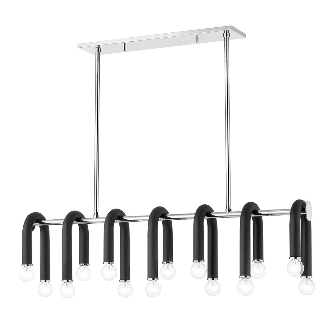 Whit 14 Light Linear in Polished Nickel/Black - available from The Lighting Shoppe, trusted by Canadian homeowners