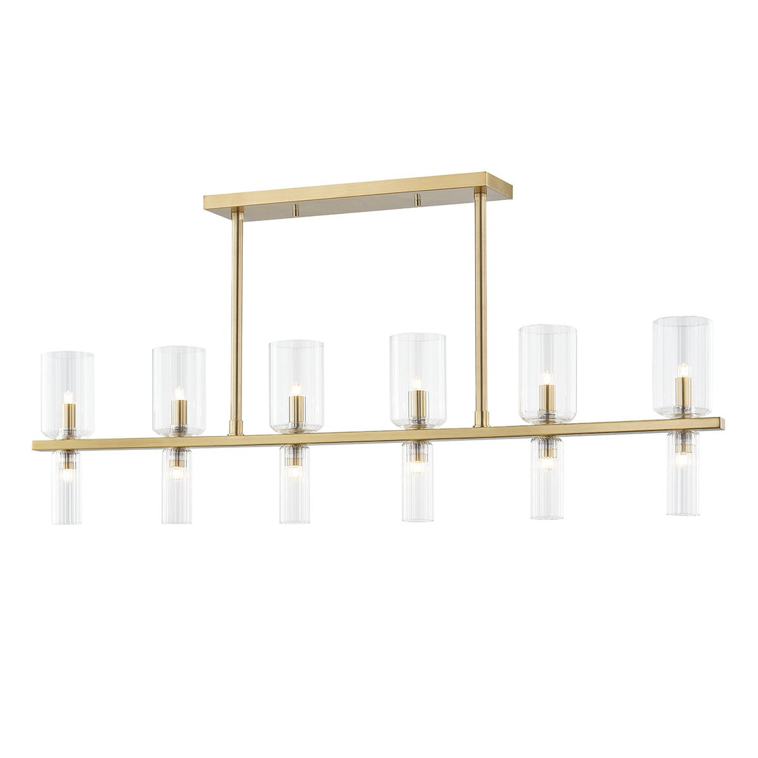 Tabitha 12 Light Linear in Aged Brass - available from The Lighting Shoppe, trusted by Canadian homeowners