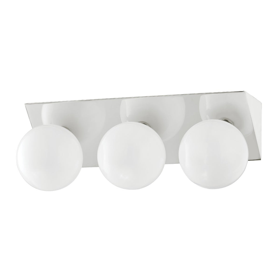 Aspyn Three Light Bath and Vanity in Polished Nickel - available from The Lighting Shoppe, trusted by Canadian homeowners
