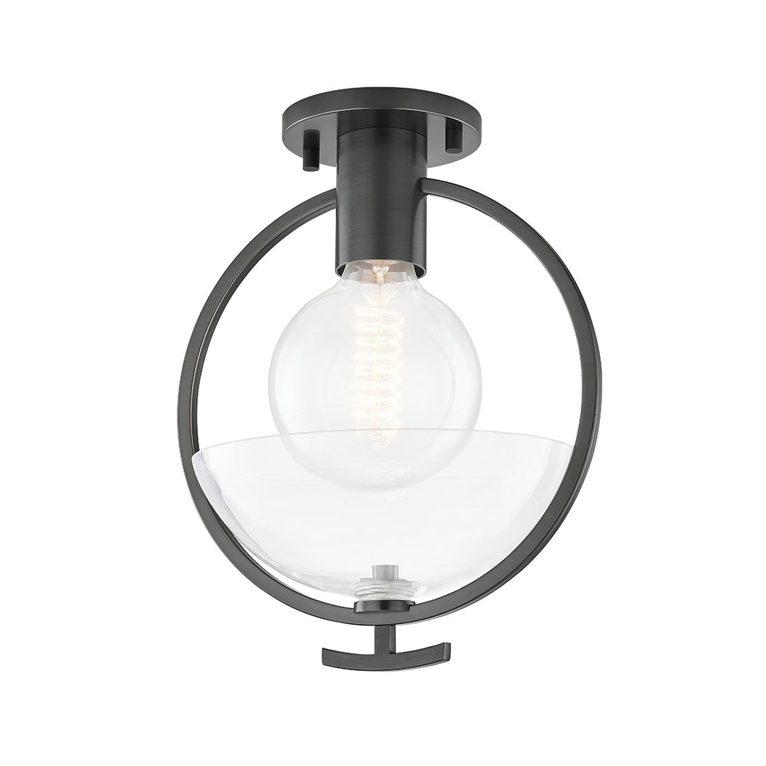 Ringo One Light Semi Flush Mount in Old Bronze - available from The Lighting Shoppe, trusted by Canadian homeowners