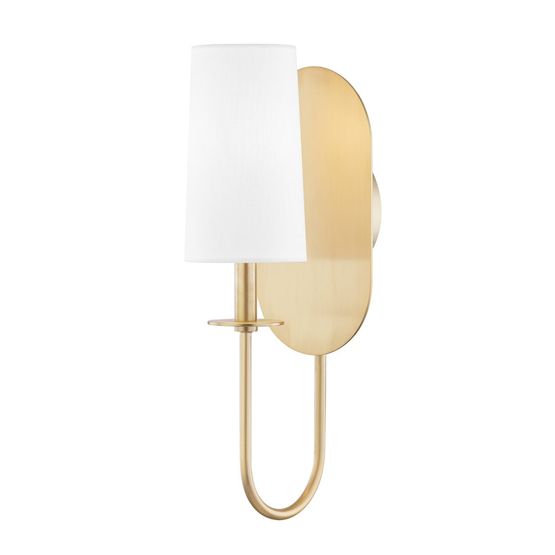 Lara One Light Wall Sconce in Aged Brass - available from The Lighting Shoppe, trusted by Canadian homeowners