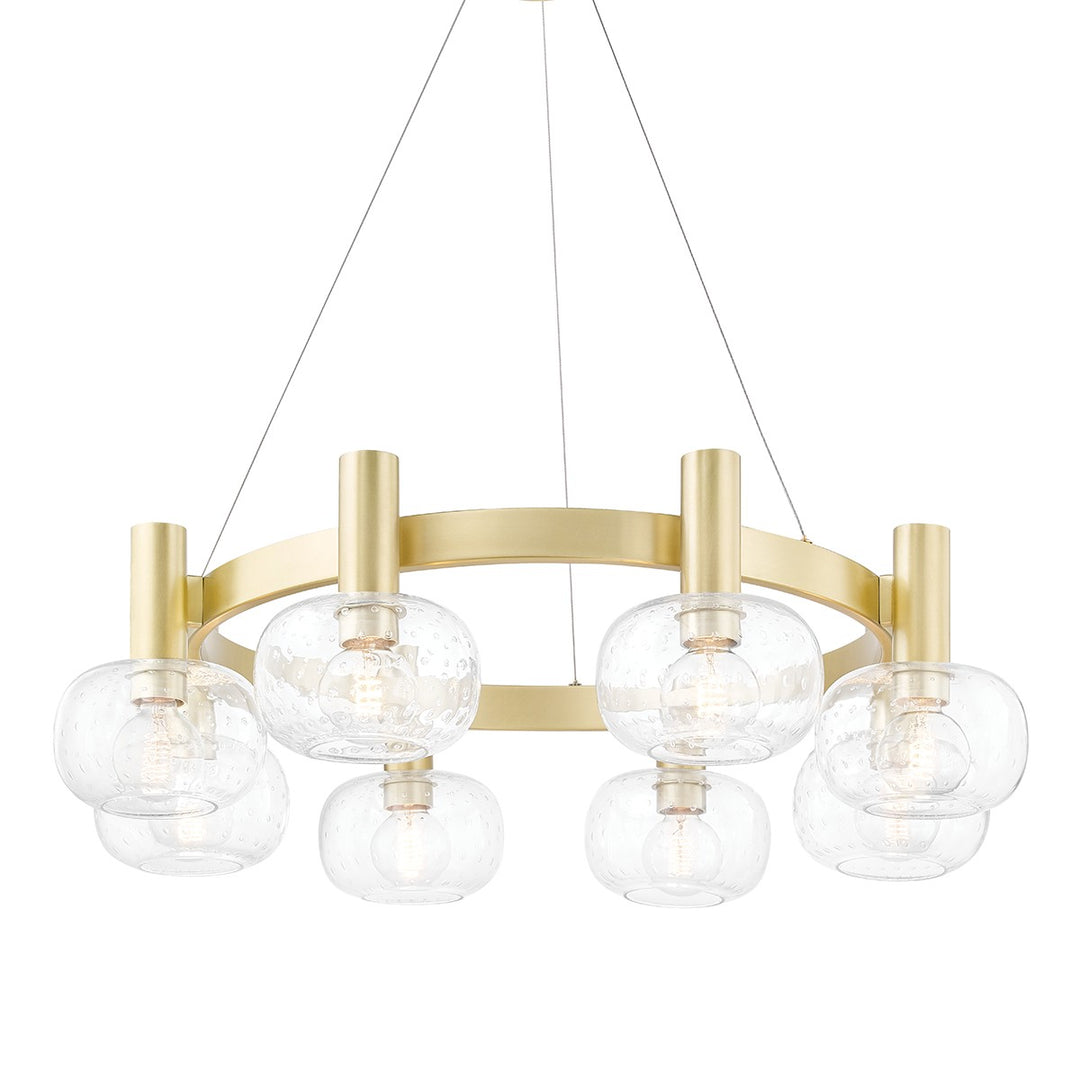Harlow Eight Light Chandelier in Aged Brass - available from The Lighting Shoppe, trusted by Canadian homeowners