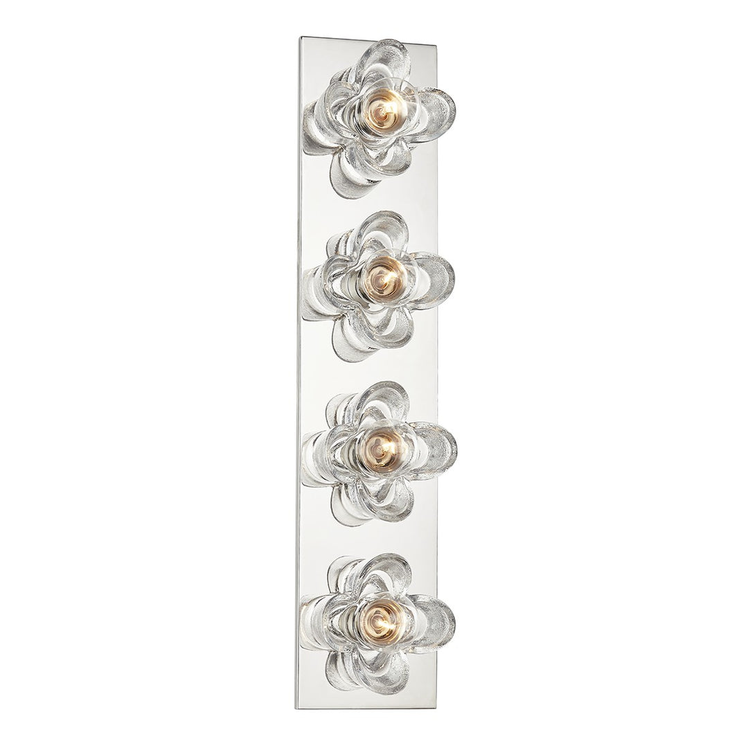Shea Four Light Bath and Vanity in Polished Nickel - available from The Lighting Shoppe, trusted by Canadian homeowners