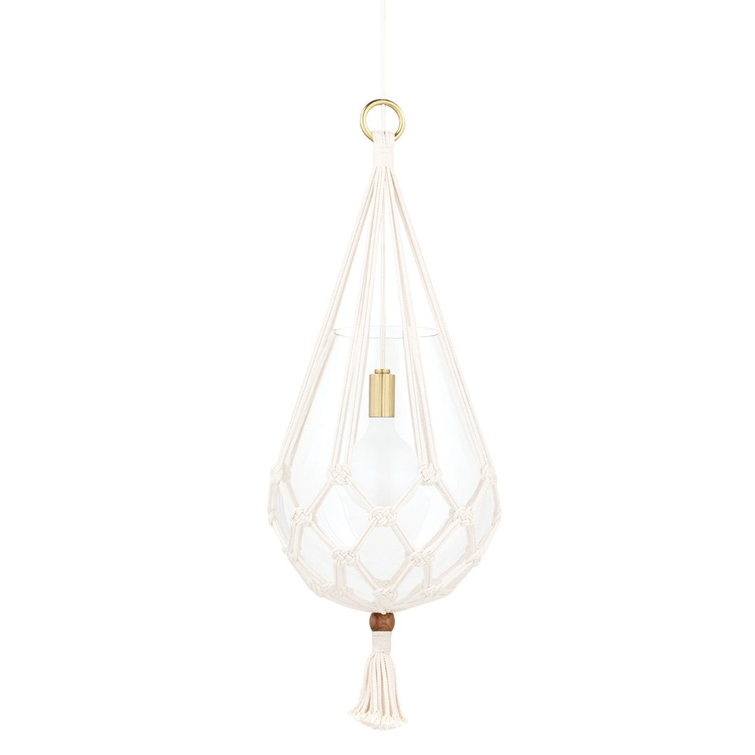 Tessa One Light Pendant in Aged Brass - available from The Lighting Shoppe, trusted by Canadian homeowners