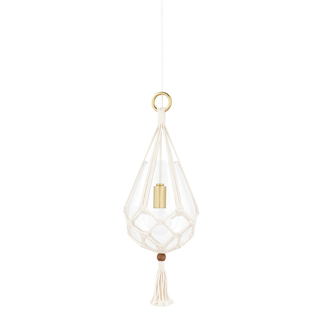 Tessa One Light Pendant in Aged Brass - available from The Lighting Shoppe, trusted by Canadian homeowners