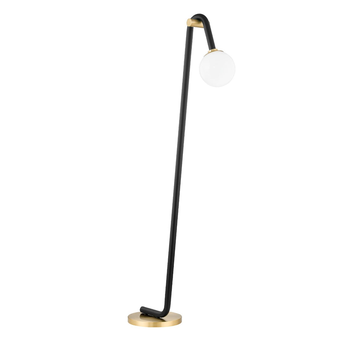 Whit One Light Floor Lamp in Aged Brass/Black - available from The Lighting Shoppe, trusted by Canadian homeowners