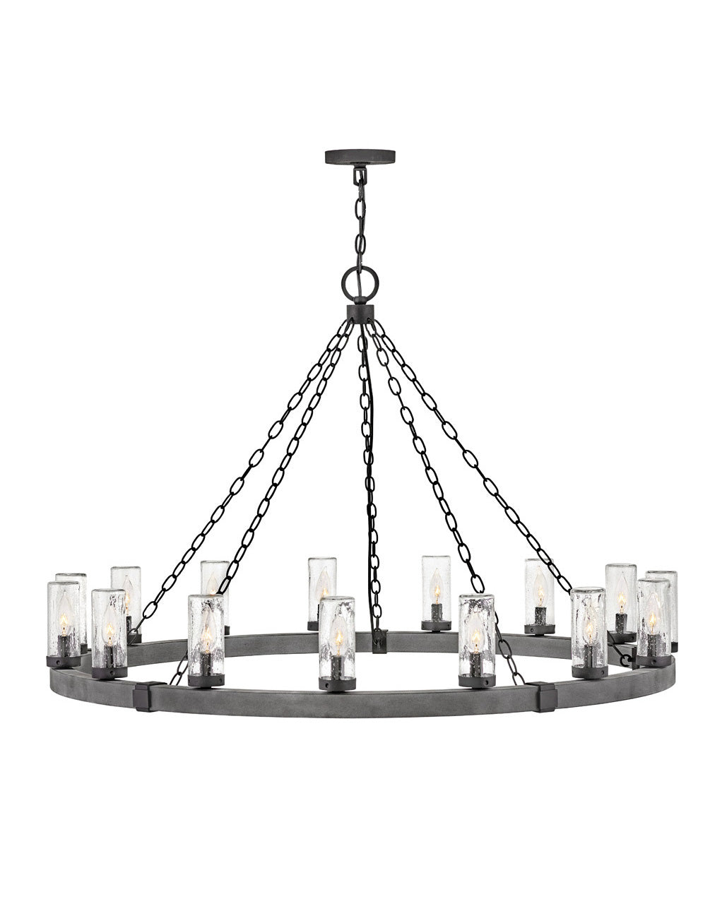 Sawyer LED Chandelier in Aged Zinc - available from The Lighting Shoppe, trusted by Canadian homeowners