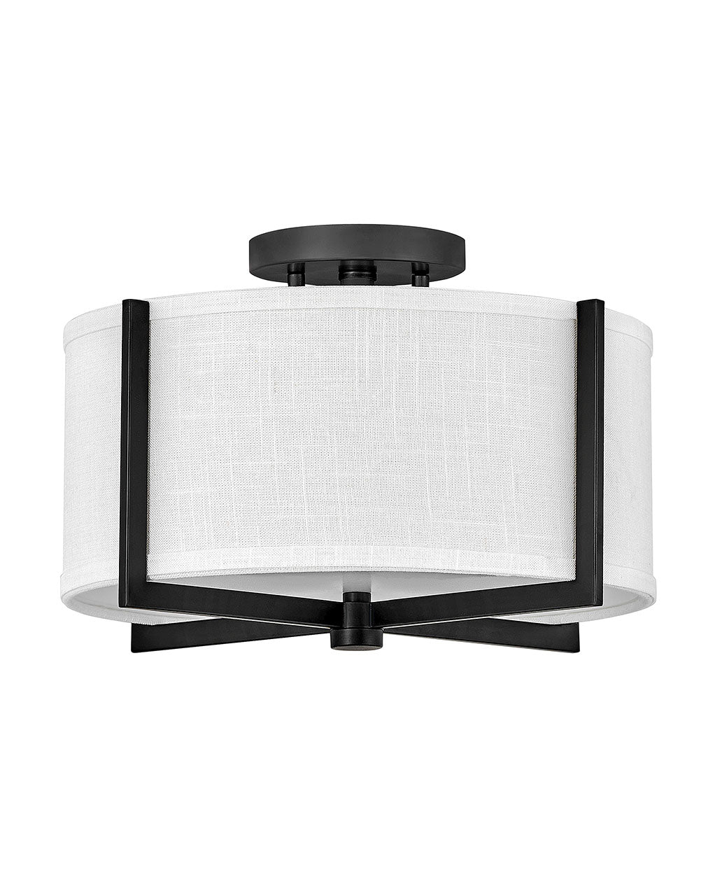 Axis Off White LED Semi-Flush Mount in Black - available from The Lighting Shoppe, trusted by Canadian homeowners