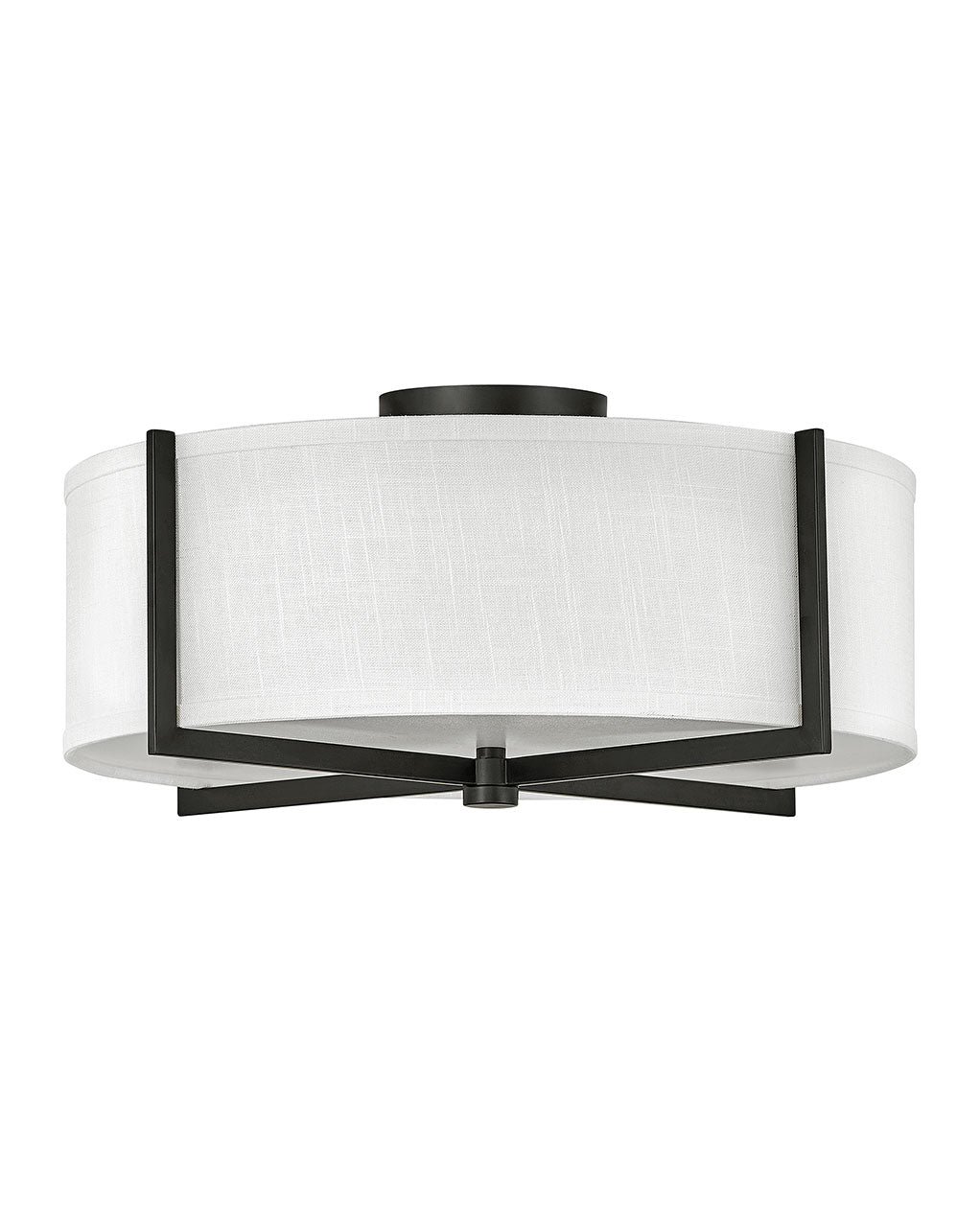 Axis Off White LED Semi-Flush Mount in Black - available from The Lighting Shoppe, trusted by Canadian homeowners