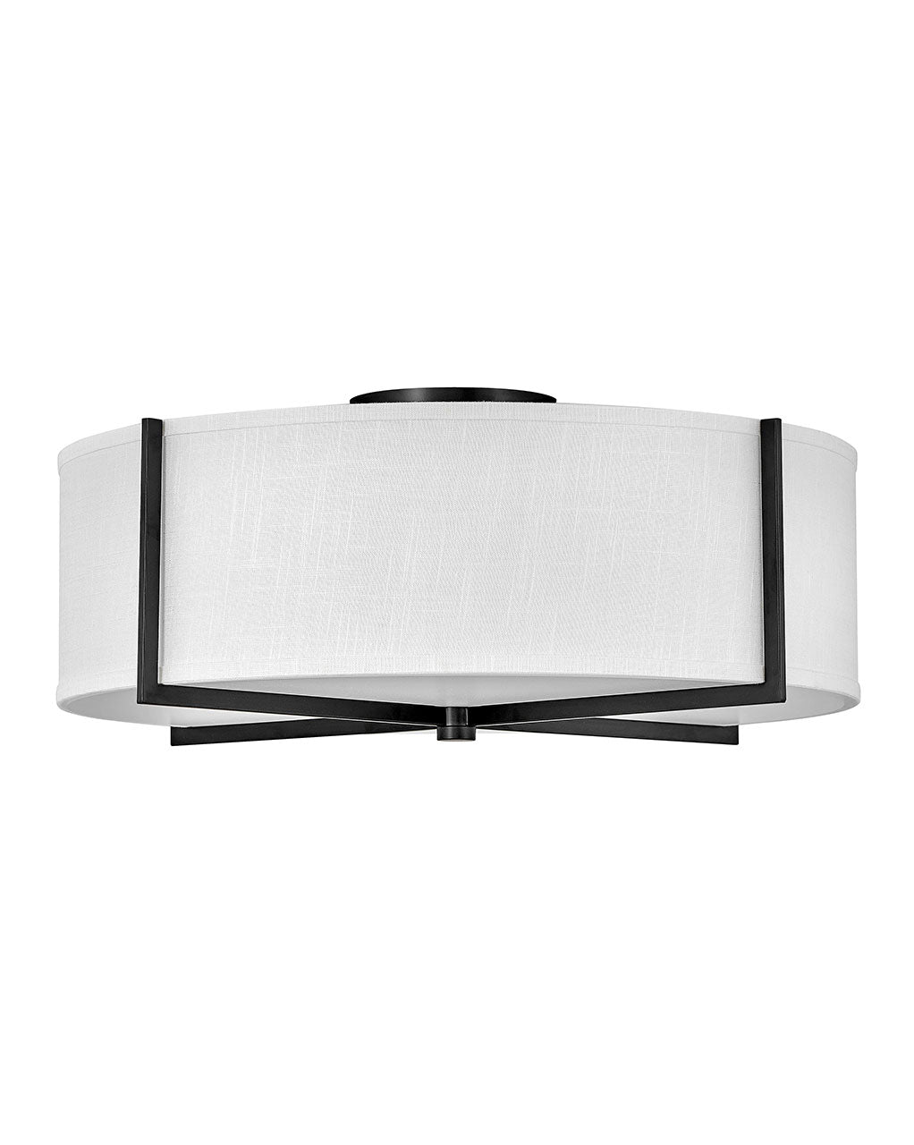 Axis Off White LED Semi-Flush Mount in Black - available from The Lighting Shoppe, trusted by Canadian homeowners