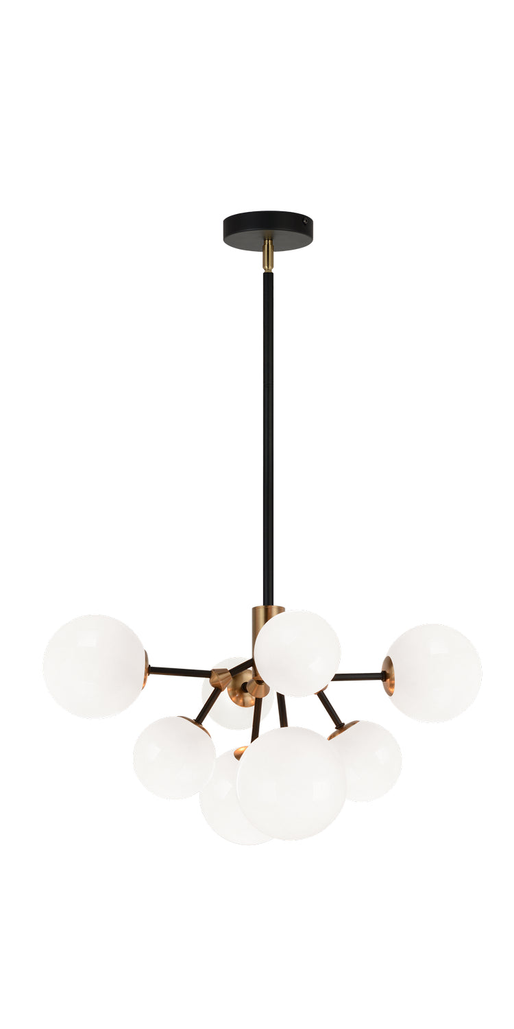 Novu LED Chandelier in Aged Gold Brass - available from The Lighting Shoppe, trusted by Canadian homeowners