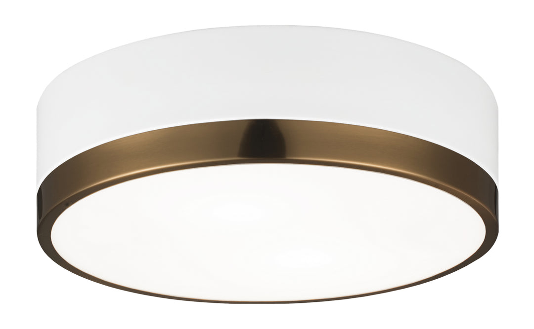 Matteo Canada - M14302WHAG - Two Light Flush Mount - Trydor - White & Aged Gold Brass
