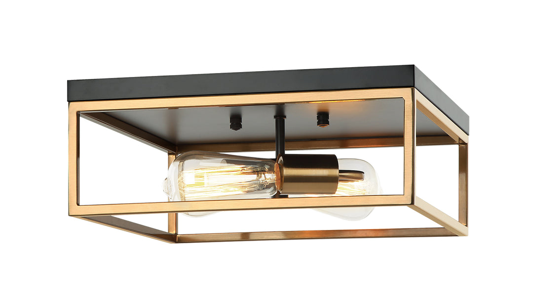 Matteo Canada - M15542BKAG - Two Light Ceiling Mount - Clarke - Black & Aged Gold Brass