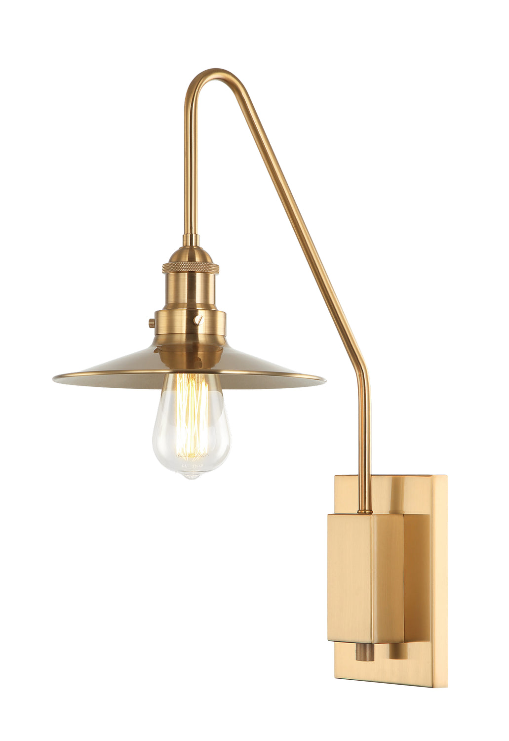 Bingrahm One Light Wall Sconce in Aged Gold Brass - available from The Lighting Shoppe, trusted by Canadian homeowners