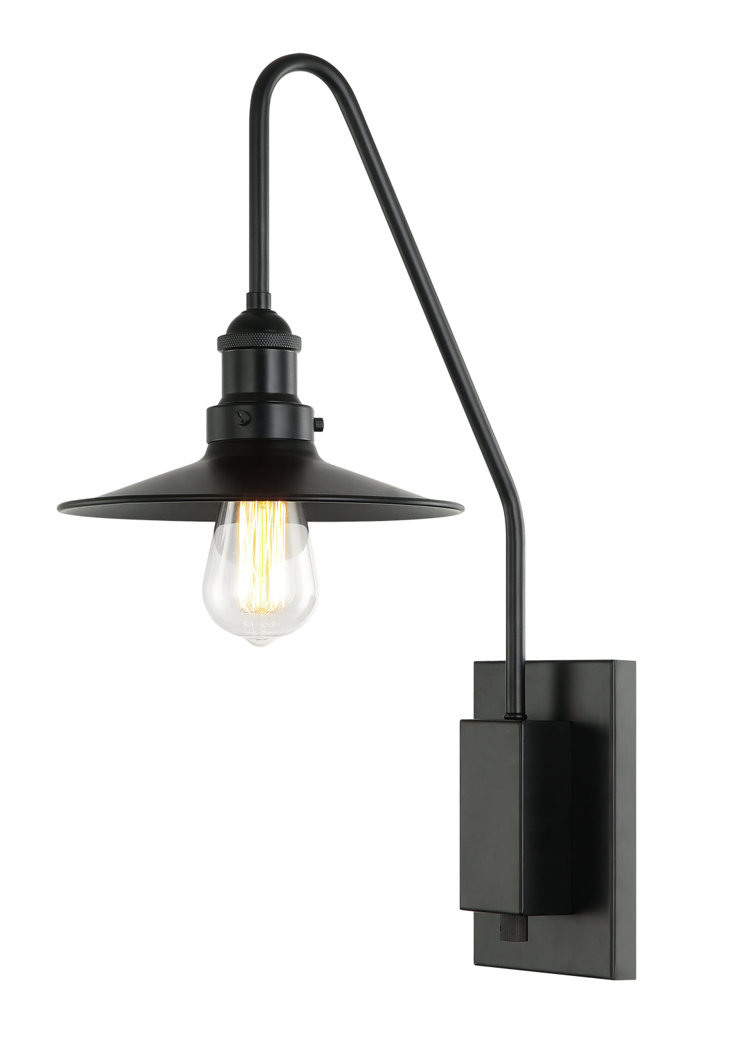 Bingrahm One Light Wall Sconce in Black - available from The Lighting Shoppe, trusted by Canadian homeowners