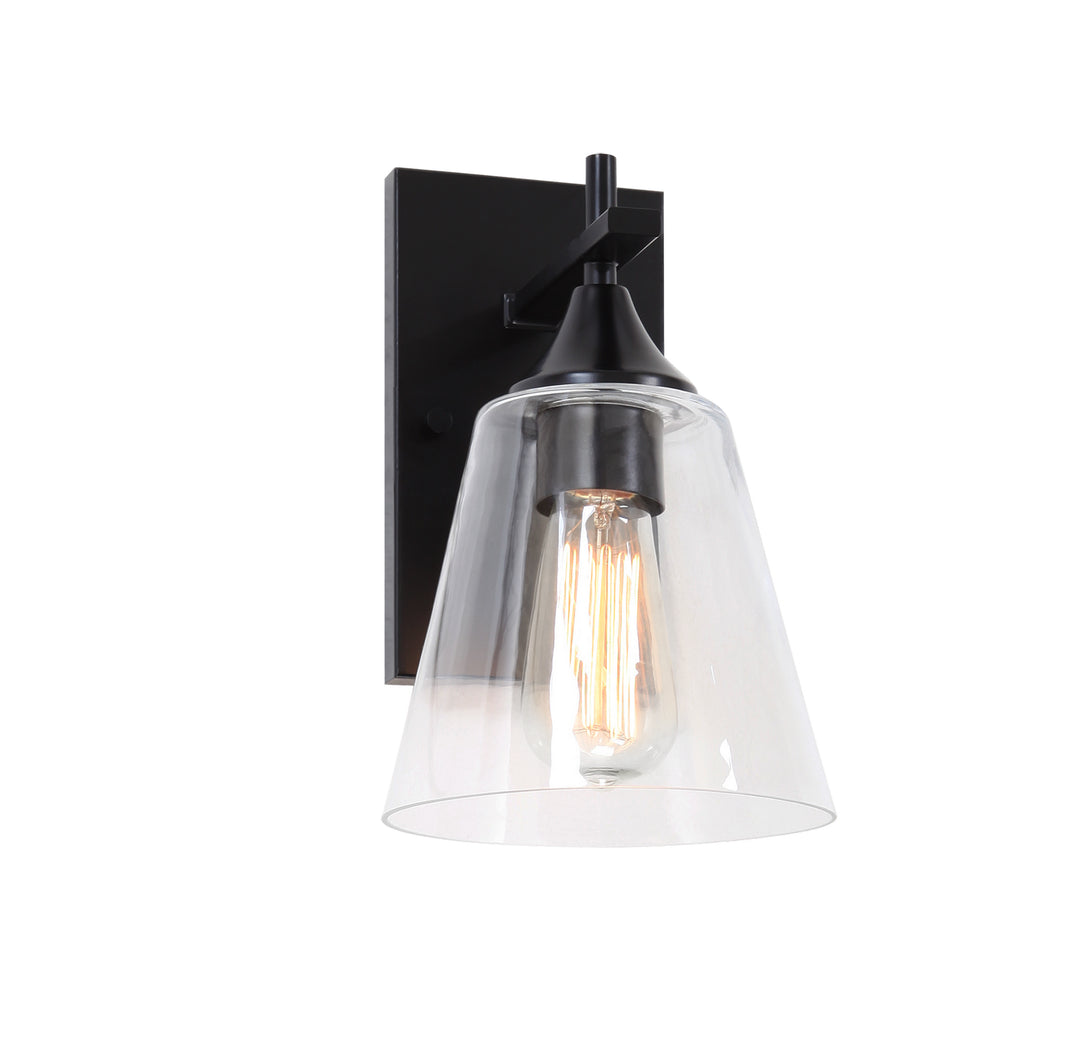 Hollis One Light Wall Sconce in Black - available from The Lighting Shoppe, trusted by Canadian homeowners