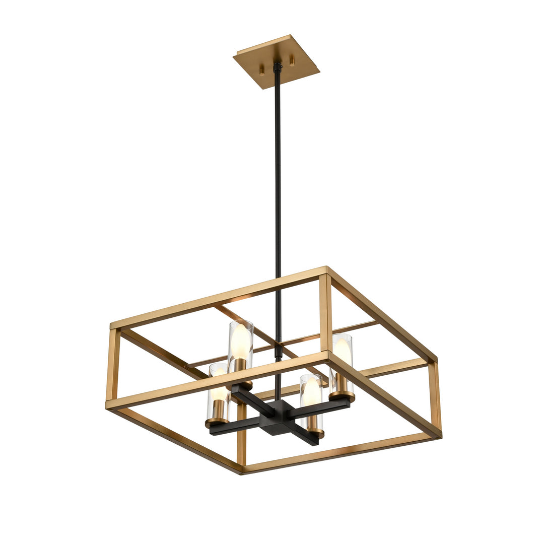Sambre Four Light Pendant in Multiple Finishes And Brass And Graphite With Clear Glass - available from The Lighting Shoppe, trusted by Canadian homeowners