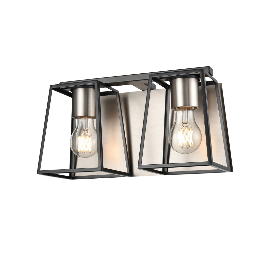 Cape Breton Two Light Vanity in Buffed Nickel And Graphite - available from The Lighting Shoppe, trusted by Canadian homeowners
