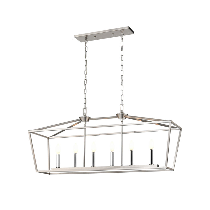 DVI Canada - DVP30102MF+SN - Six Light Linear Pendant - Lundy'S Lane - Multiple Finishes And Satin Nickel