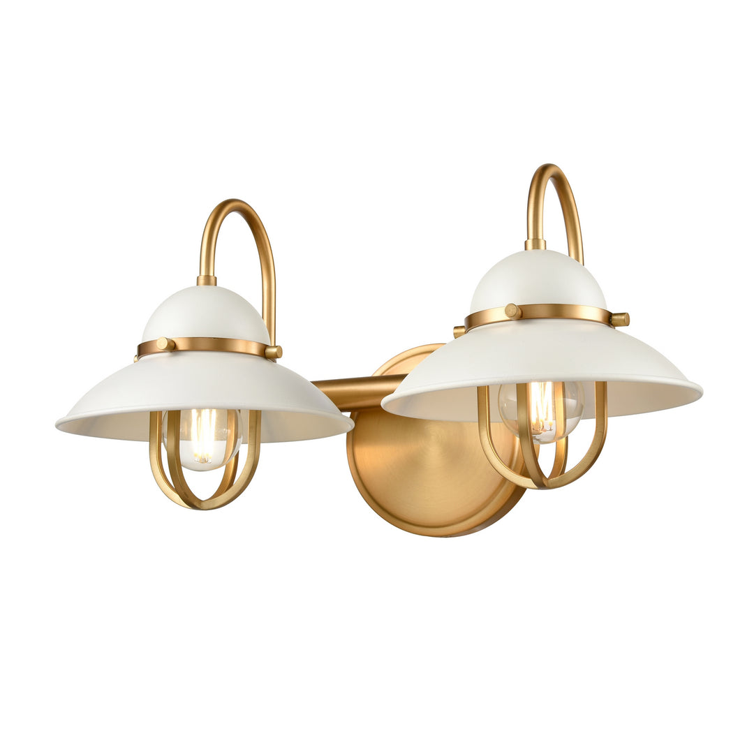 DVI Canada - DVP31022MW+VBR - Two Light Vanity - Peggy'S Cove - Matte White And Venetian Brass