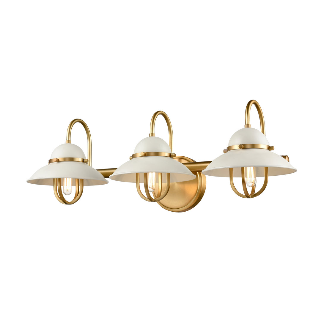 DVI Canada - DVP31043MW+VBR - Three Light Vanity - Peggy'S Cove - Matte White And Venetian Brass