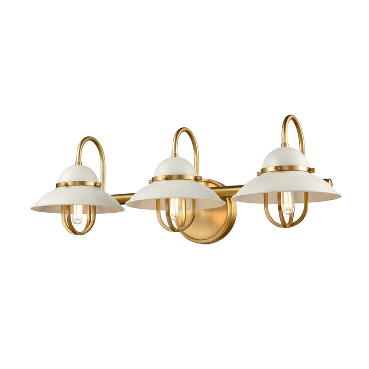 DVI Canada - DVP31043MW+VBR - Three Light Vanity - Peggy'S Cove - Matte White And Venetian Brass
