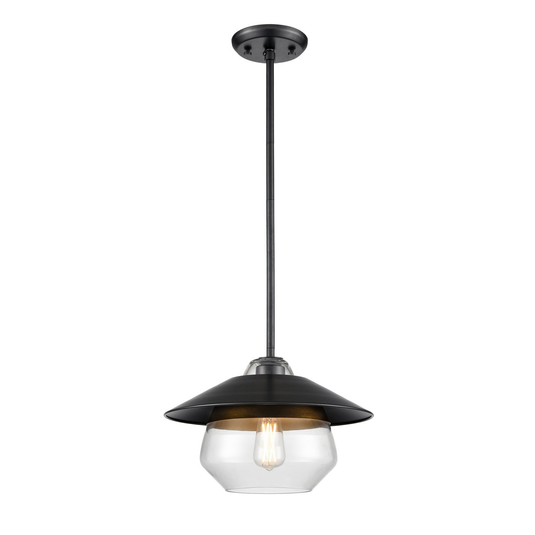 Chevalier One Light Pendant in Multiple Finishes And Graphite With Clear Glass - available from The Lighting Shoppe, trusted by Canadian homeowners