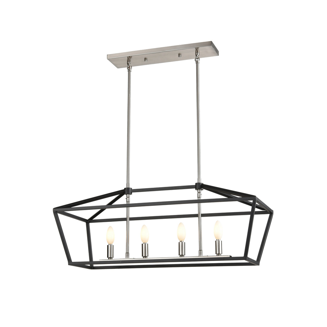 Cabot Trail Four Light Linear Pendant in Satin Nickel And Graphite - available from The Lighting Shoppe, trusted by Canadian homeowners
