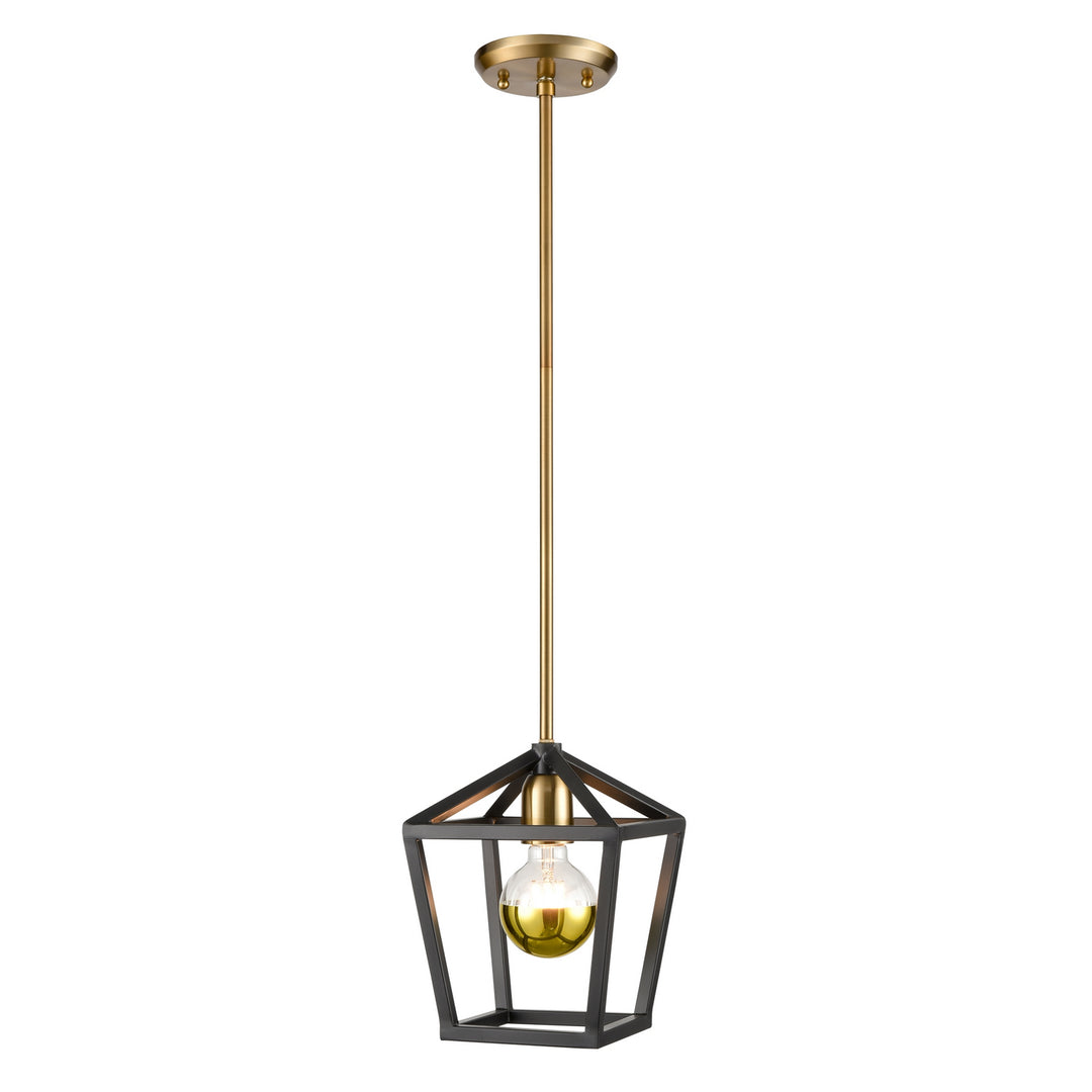 Cabot Trail One Light Mini-Pendant in Brass And Graphite - available from The Lighting Shoppe, trusted by Canadian homeowners