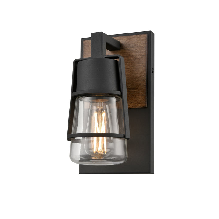 DVI Canada - DVP44471BK+IW-CL - One Light Wall Sconce - Lake Of The Woods Outdoor - Black And Ironwood On Metal w/Clear Glass