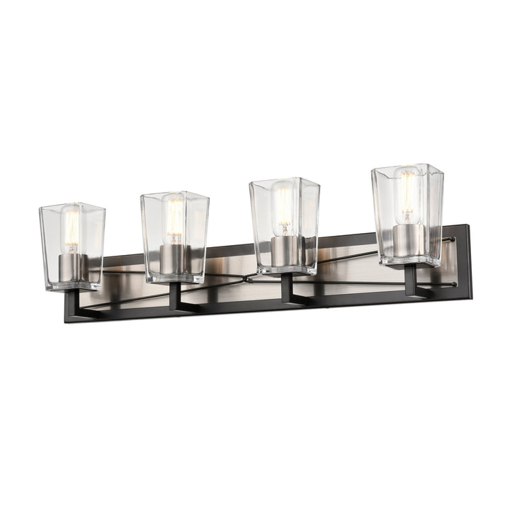 DVI Canada - DVP46944SN+GR-CL - Four Light Vanity - Riverdale - Satin Nickel And Graphite w/Clear Glass