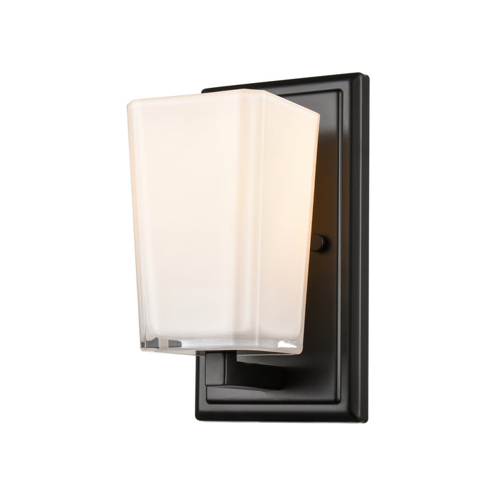 DVI Canada - DVP47901EB-SSOP - One Light Wall Sconce - Riverside - Ebony w/Silk Screen Opal Glass
