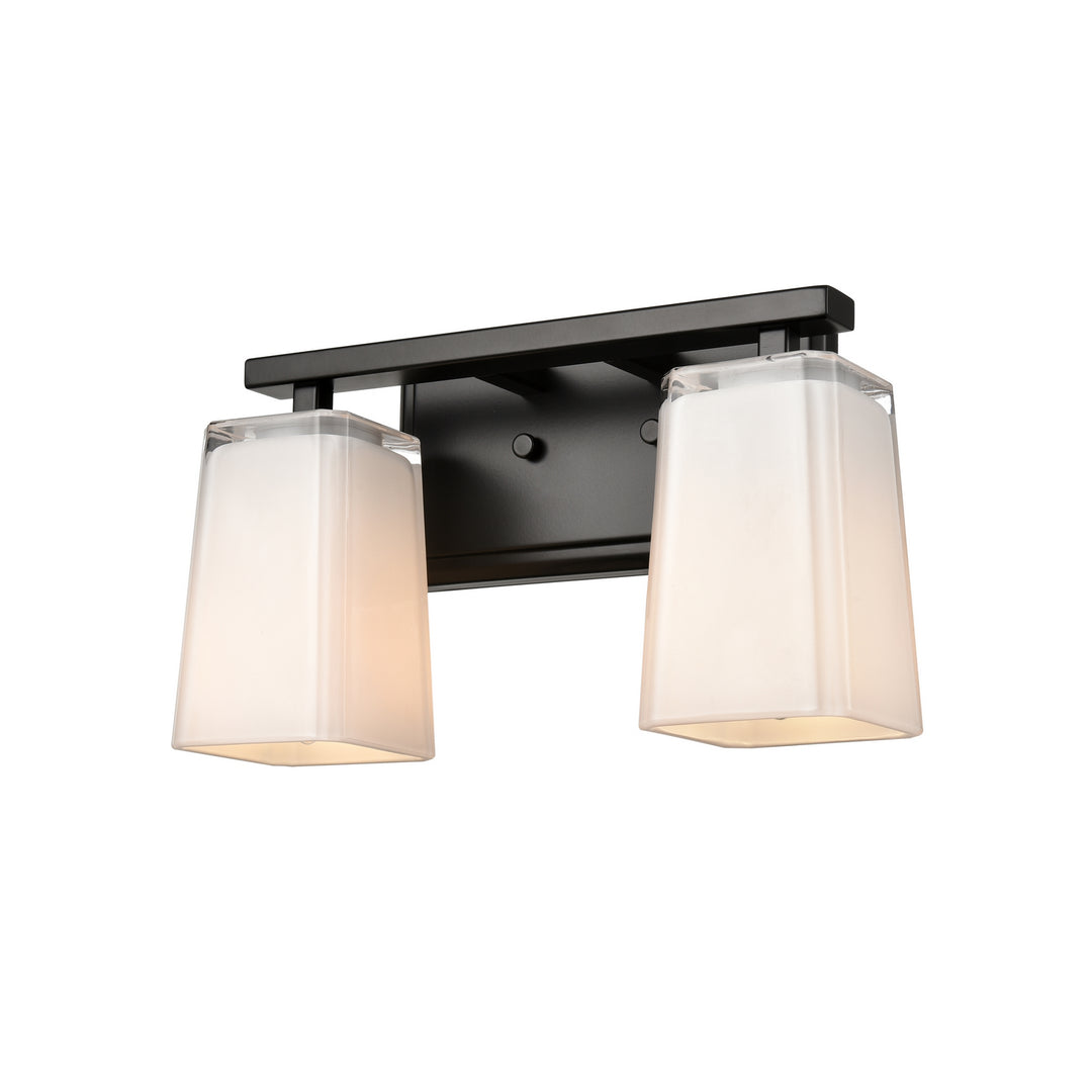 DVI Canada - DVP47922EB-SSOP - Two Light Vanity - Riverside - Ebony w/Silk Screen Opal Glass