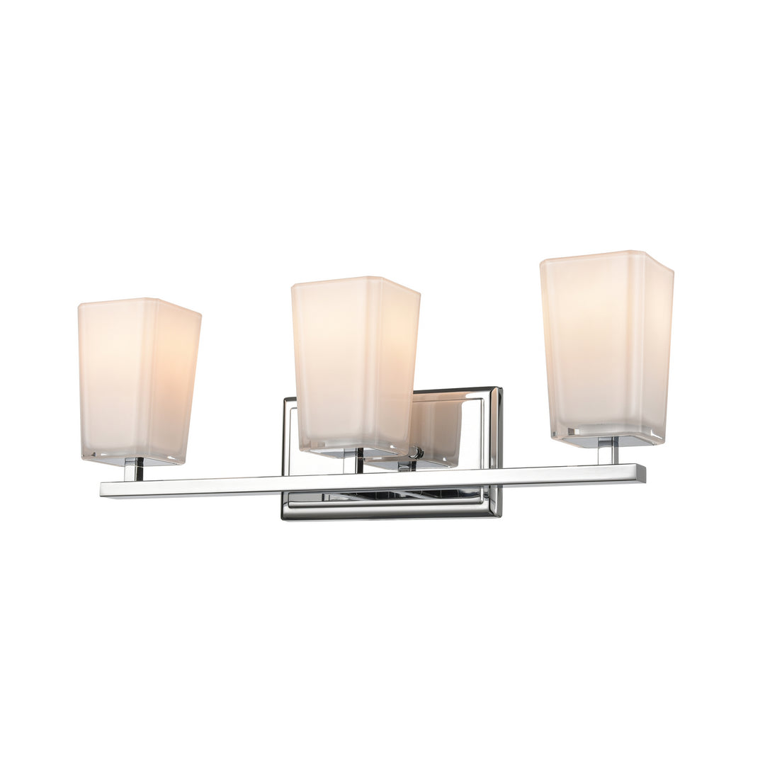 DVI Canada - DVP47943CH-SSOP - Three Light Vanity - Riverside - Chrome w/Silk Screen Opal Glass