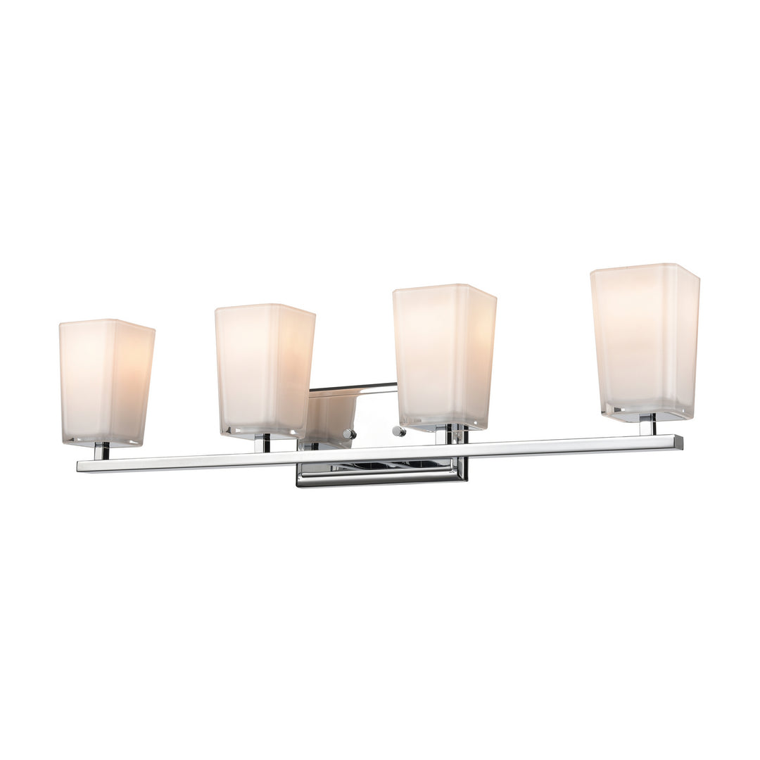 DVI Canada - DVP47944CH-SSOP - Four Light Vanity - Riverside - Chrome w/Silk Screen Opal Glass