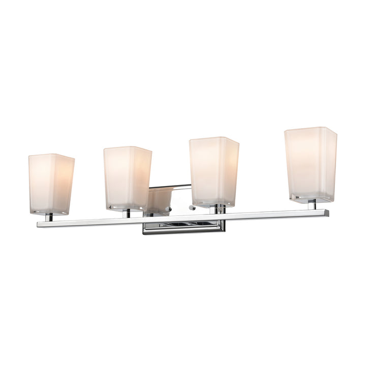 DVI Canada - DVP47944CH-SSOP - Four Light Vanity - Riverside - Chrome w/Silk Screen Opal Glass