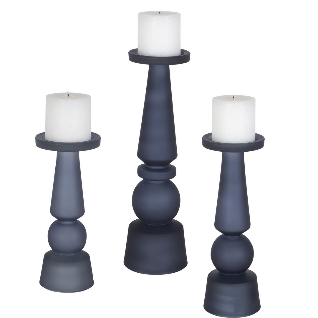 Cassiopeia Candleholders, S/3 in Blue/White - available from The Lighting Shoppe, trusted by Canadian homeowners