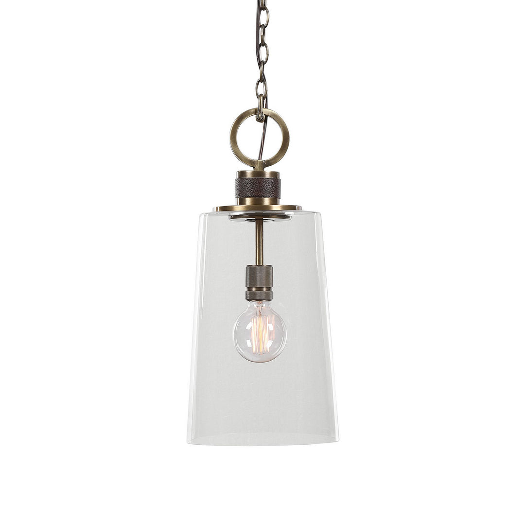 Rosston One Light Mini Pendant in Antique Brass - available from The Lighting Shoppe, trusted by Canadian homeowners