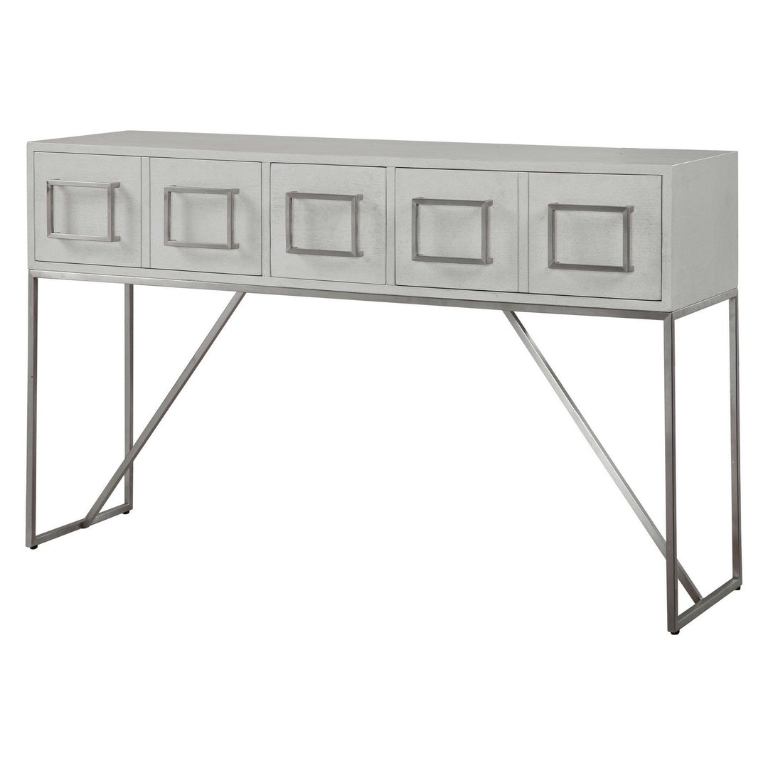 Abaya Console Table in Soft White With Light Gray - available from The Lighting Shoppe, trusted by Canadian homeowners