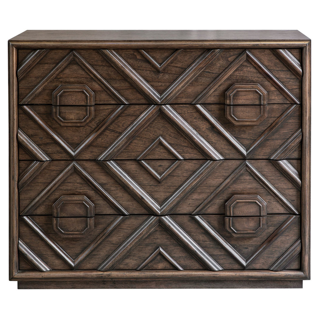 Mindra Drawer Chest in Naturally Distressed And Hand Rubbed To Expose Natural Undertones - available from The Lighting Shoppe, trusted by Canadian homeowners