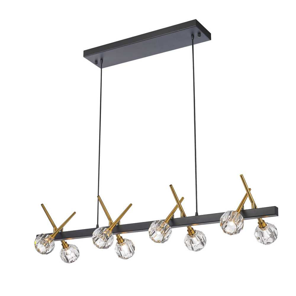 Sole Eight Light Pendant in Antique Brass/Black - available from The Lighting Shoppe, trusted by Canadian homeowners